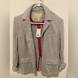 NWT Banana Republic Cotton Blazer. Gray with stripe interior. - M